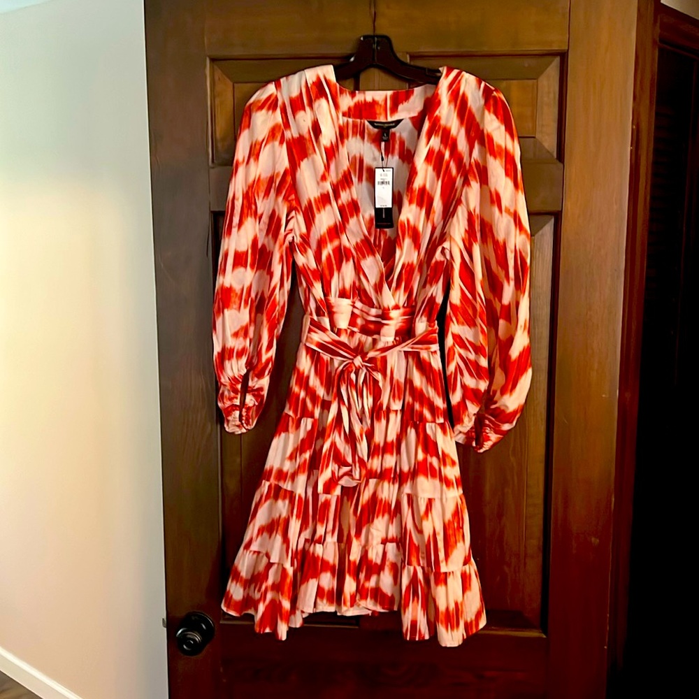 Super cute cotton orange and Burnt orange sundress with sleeve, nwt never worn
